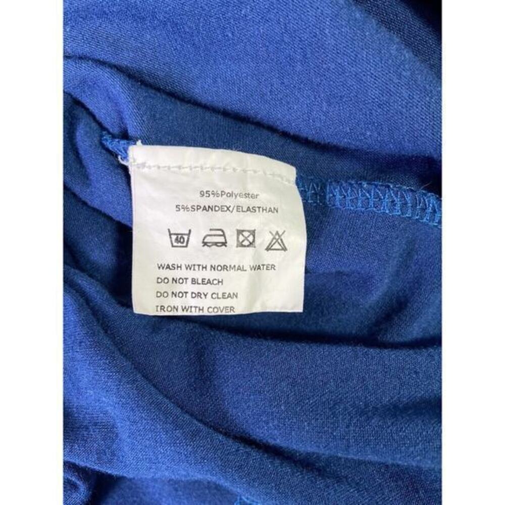 Elegant Blue Zip-Up Women's Blouse - Picture 5 of 9